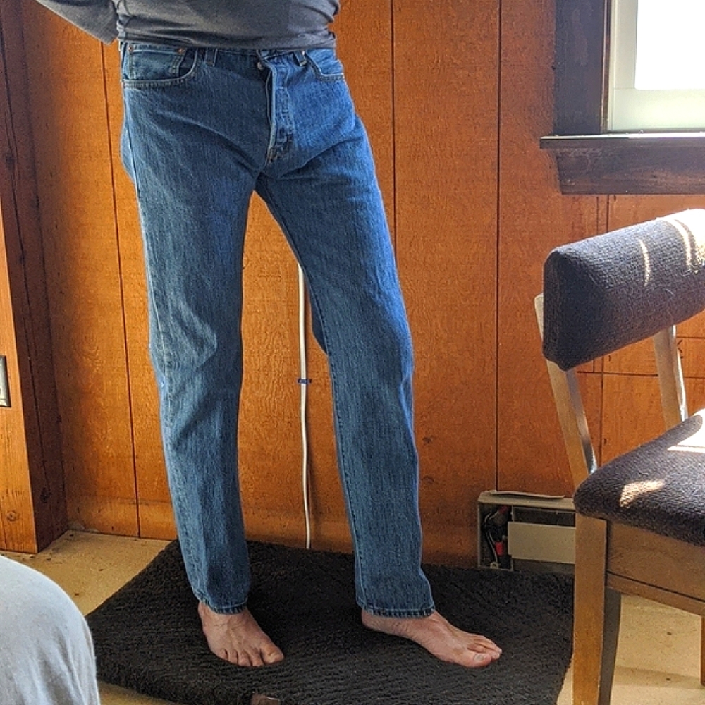 Men's Levis 501 Indigo Jeans